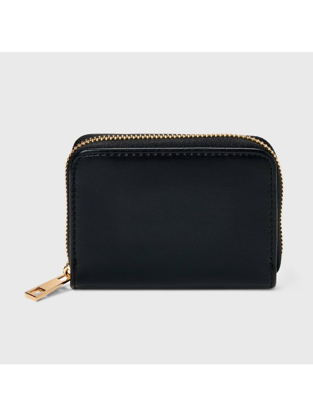 a new day Black Zip-Around Compact Wallet with Gold Hardware